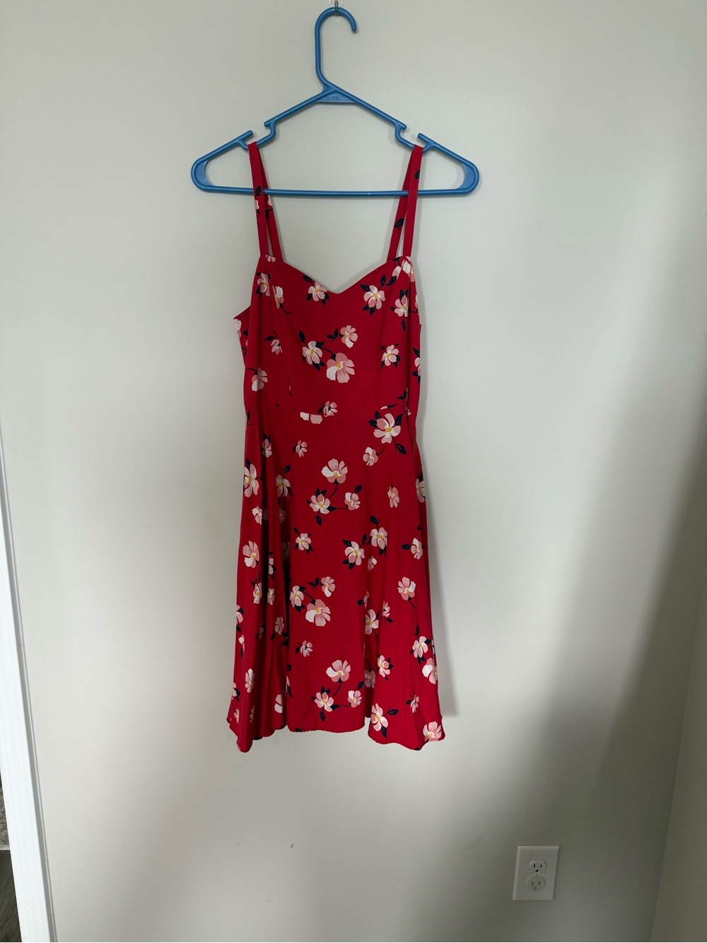 The cult favorite bias cut Red Floral Spaghetti Strap Sundress